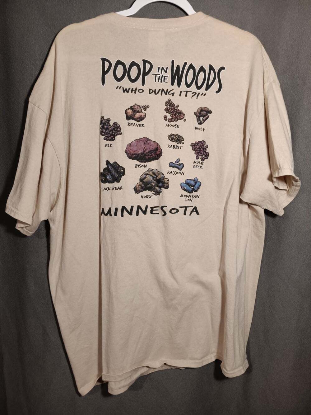 Vintage Poop in The Woods Minnesota XXL Who Dung It Graphic Tee Streetwear